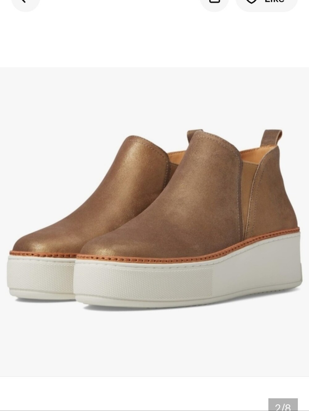 J SLIDES Mika Metallic Leather Chelsea Platform Slip-On Sneakers